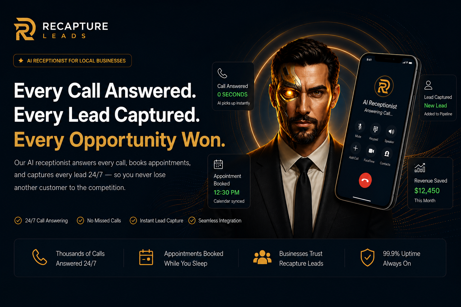 Recapture Leads — AI Front Office Employee. Every Call Answered. Every Lead Captured. Every Opportunity Won.